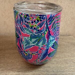 Lilly Pulitzer Pink and Blue Floral Tumbler